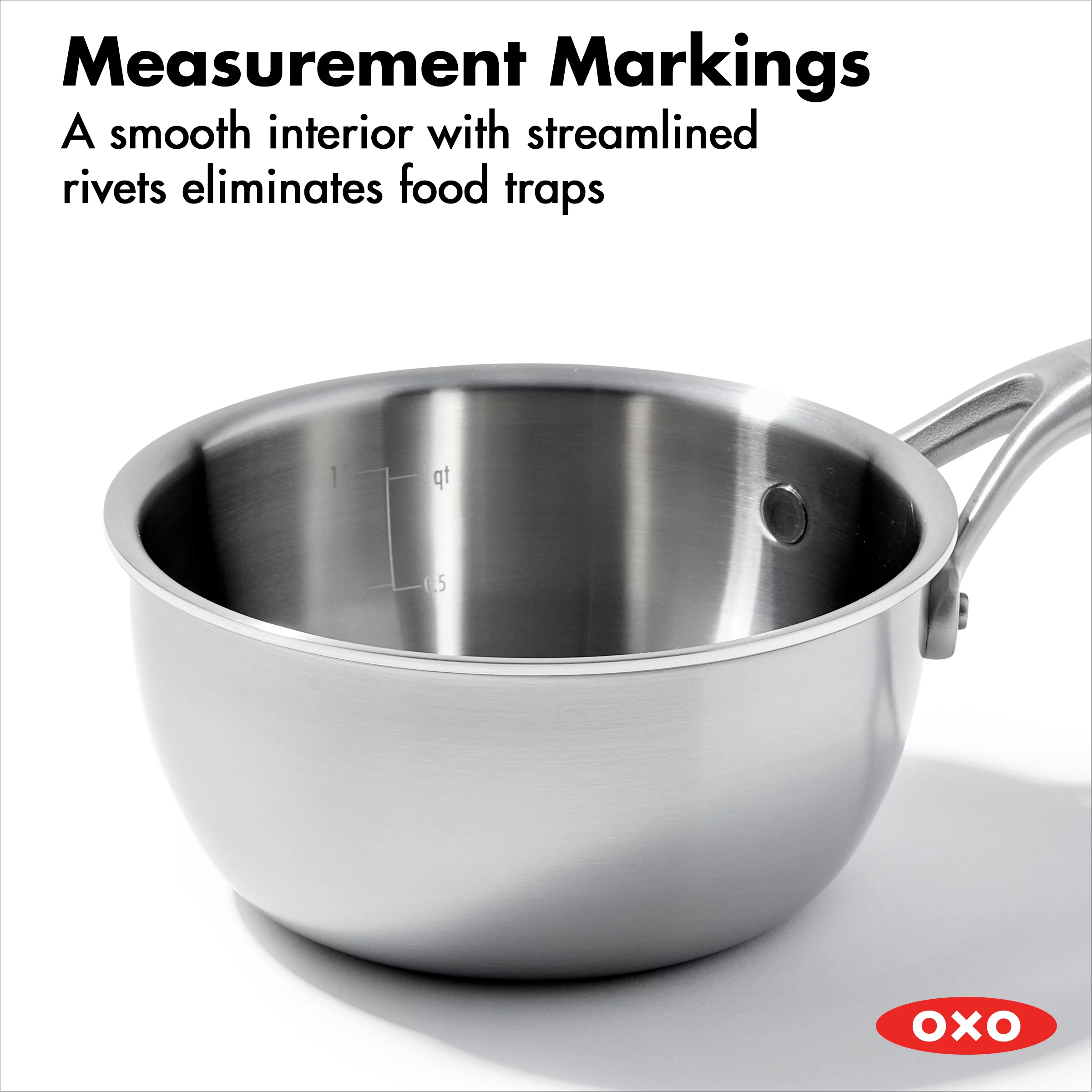OXO Mira Tri-Ply Stainless Steel 1.5Qt Chef's Pan with Lid