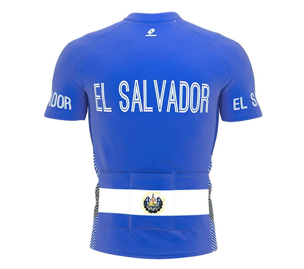 El Salvador Full Zipper Bike Short Sleeve Cycling Jersey  for Men - Size S