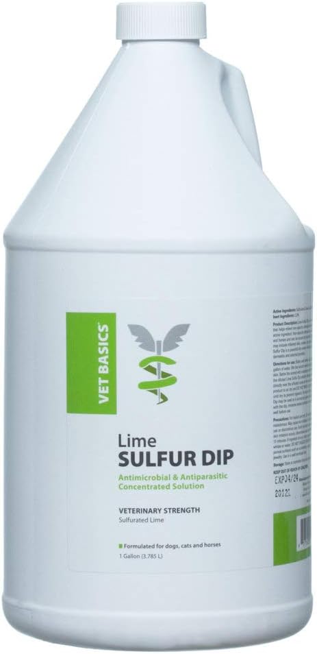 Vet Basics Lime Sulfur Dip- Concentrated Solution- for Dogs, Cats & Horses- Gallon
