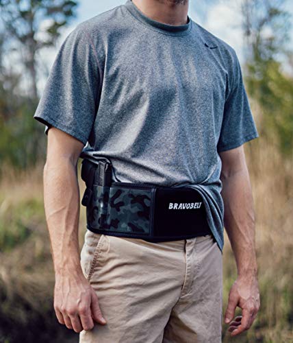 Belly Band Holster - by BRAVOBELT Athletic Performance Holster for Running, Jogging, Hiking - G17-43 S&W M&P 40 Shield | for Men & Women