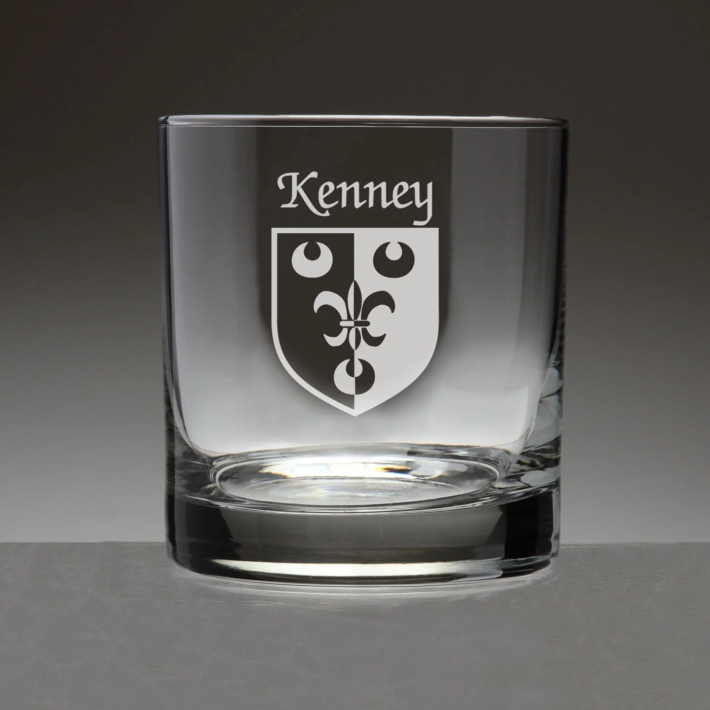 Kenney Irish Coat of Arms Tumbler Glasses - Set of 4 (Sand Etched)