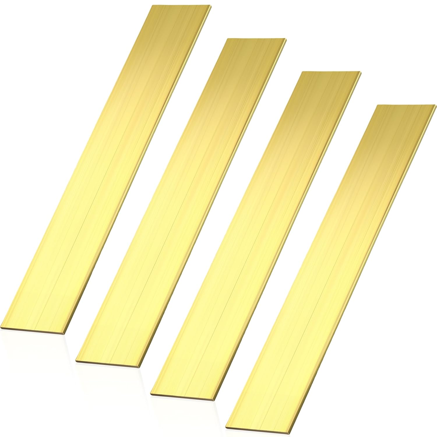 4 Pieces C360 Brass Strip Brass Flat Bar Stock Knife Making Brass Bar Stock Brass Sheet 1/8