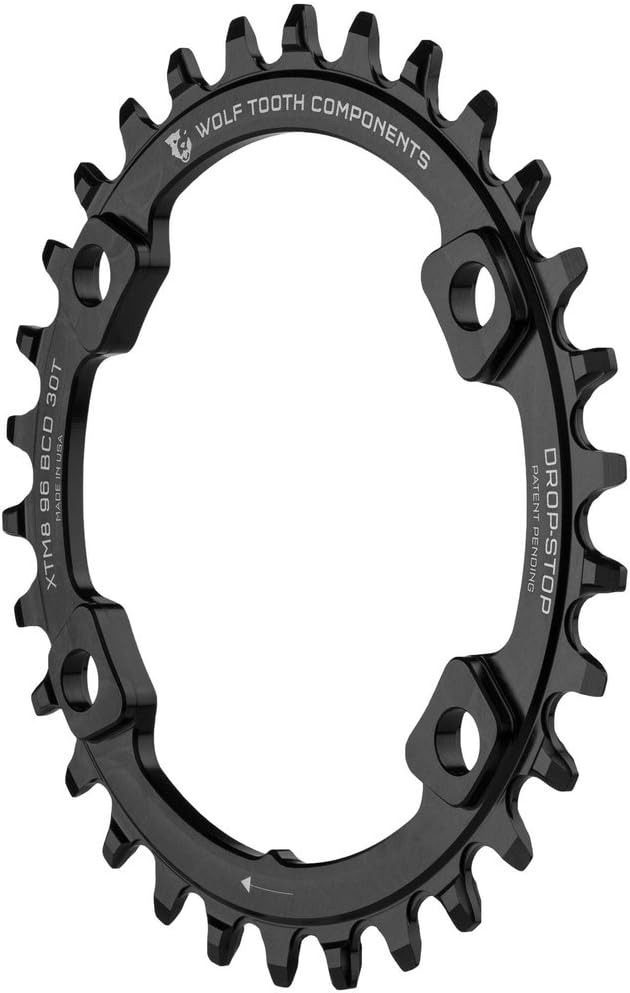 Wolf Tooth 96BCD Drop Stop Chainring for 11-Speed Shimano XT and XTR Cranks (30t, for M8000 XT)