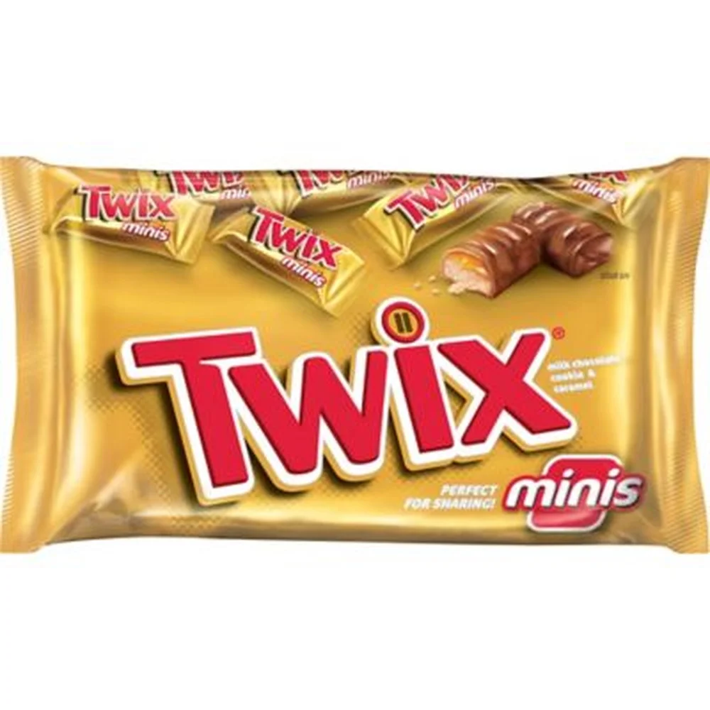 Twix Caramel Minis Size Chocolate Cookie Bar Candy Bag (Pack of 20)