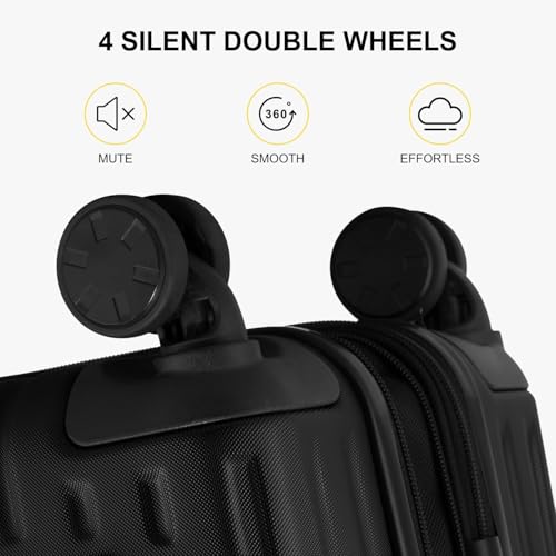 LEVEL8 Grace Carry on Luggage Airline Approved, 20 Inch Expandable Hardside Suitcases with wheels, Abs+Pc Harshell Spinner Luggages with Tsa Lock, Red