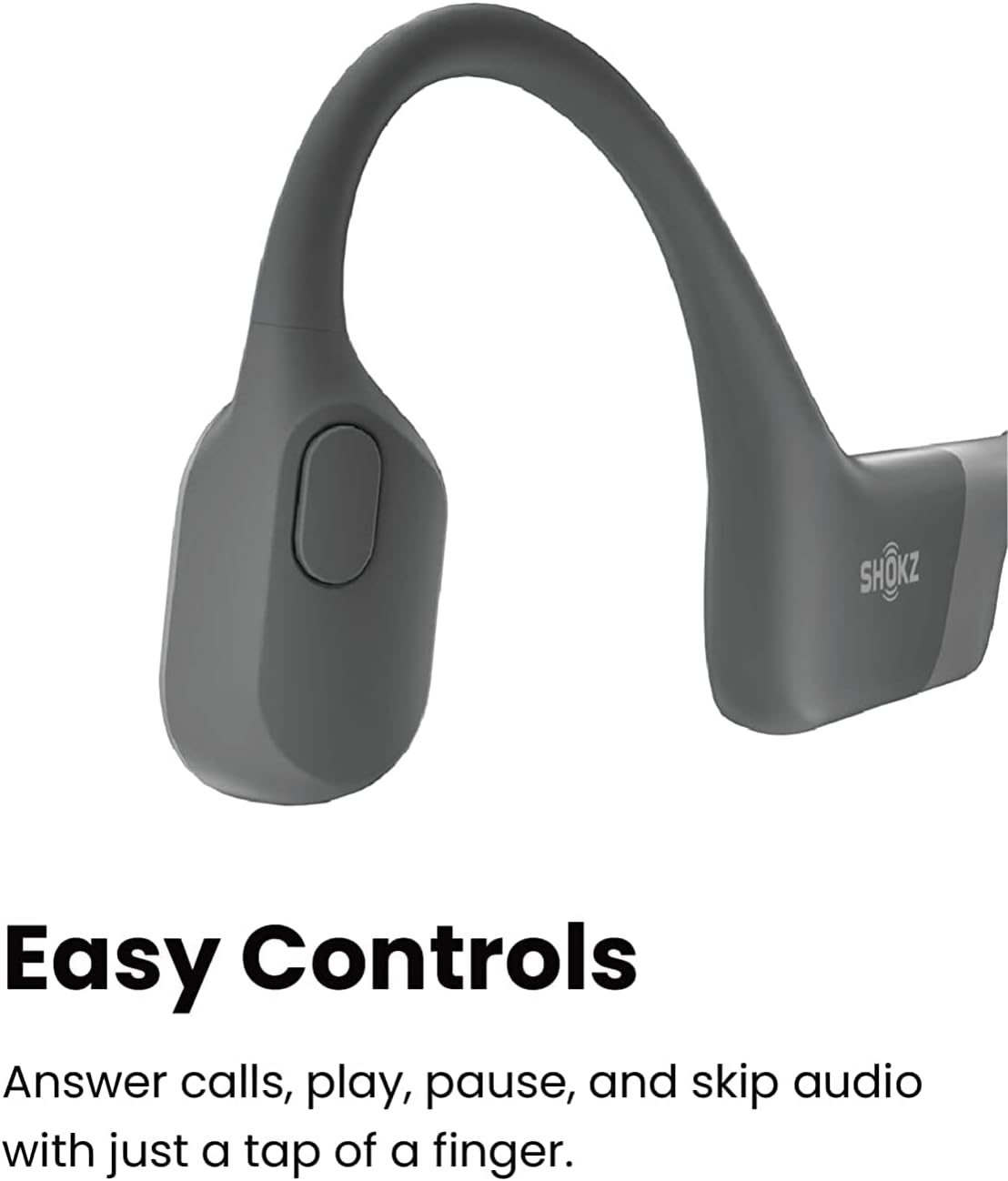 SHOKZ OpenRun Bluetooth Bone Conduction Running Headphones - SS23 - One - Grey