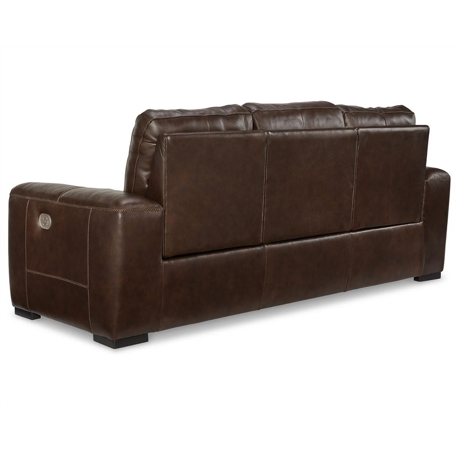 Ashley Furniture Alessandro Leather Power Reclining Sofa with Headrest in Walnut