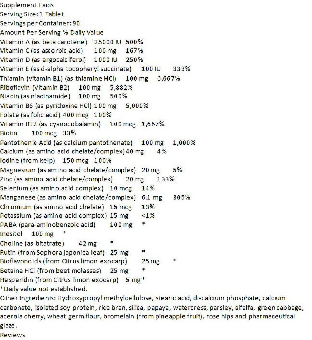 Nature's Plus - Ultra I Multi Iron-Free S/R tab 90