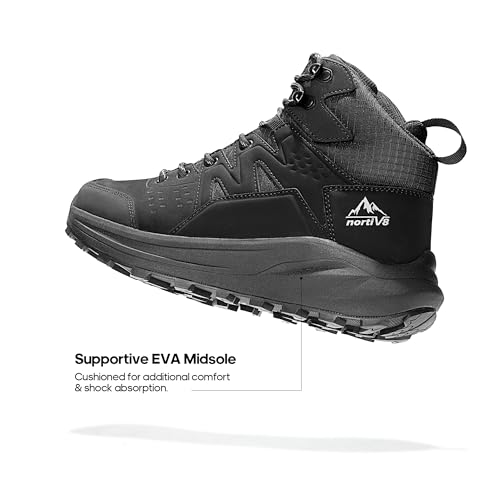 NORTIV 8 Men's Hiking Boots Waterproof Lightweight Mountaineering Outdoor Leather Boots