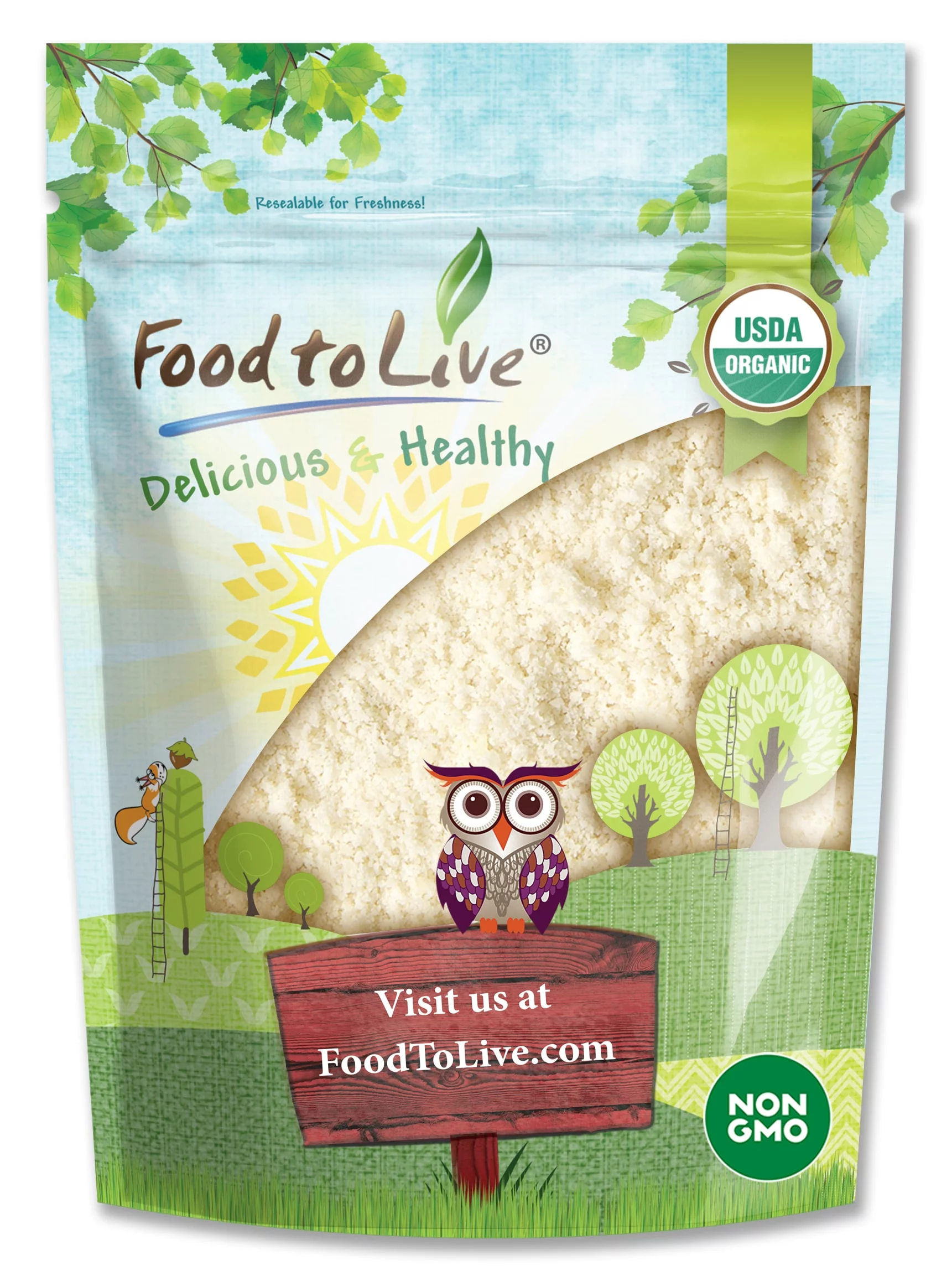 Organic Blanched Almond Flour, 4 Pounds — Non-GMO, Kosher, Vegan — by Food to Live