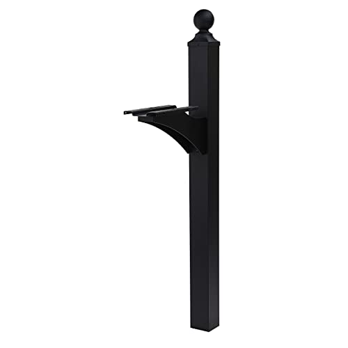 Architectural Mailboxes Landover Aluminum Mailbox Post, Black and Architectural Mailboxes Chadwick Galvanized Steel Post-Mount Mailbox, 8950B-10, Black