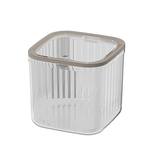 Mini Trash Can with Lid Cute Transparent 0.35 Gallons Desk Trash Can Small Waste Basket Countertop Garbage Cans for Bathrooms, Kitchens, Offices, Dressing Table