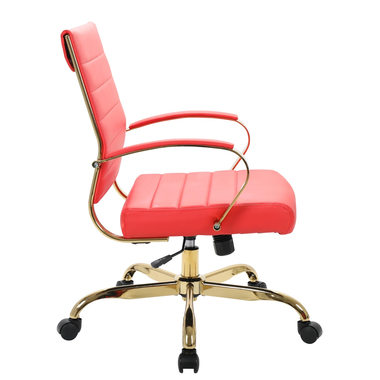 HomeStock Bohemian Bliss Leather Office Chair With Gold Frame
