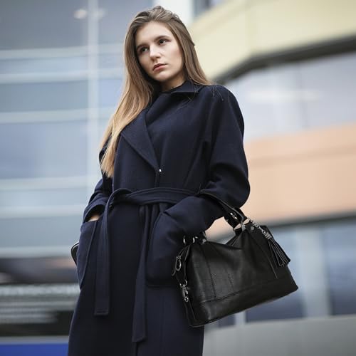 HESHE Womens Genuine Leather Handbags Purse Crossbody Satchel Tote Bags Ladies Real Leather Bags