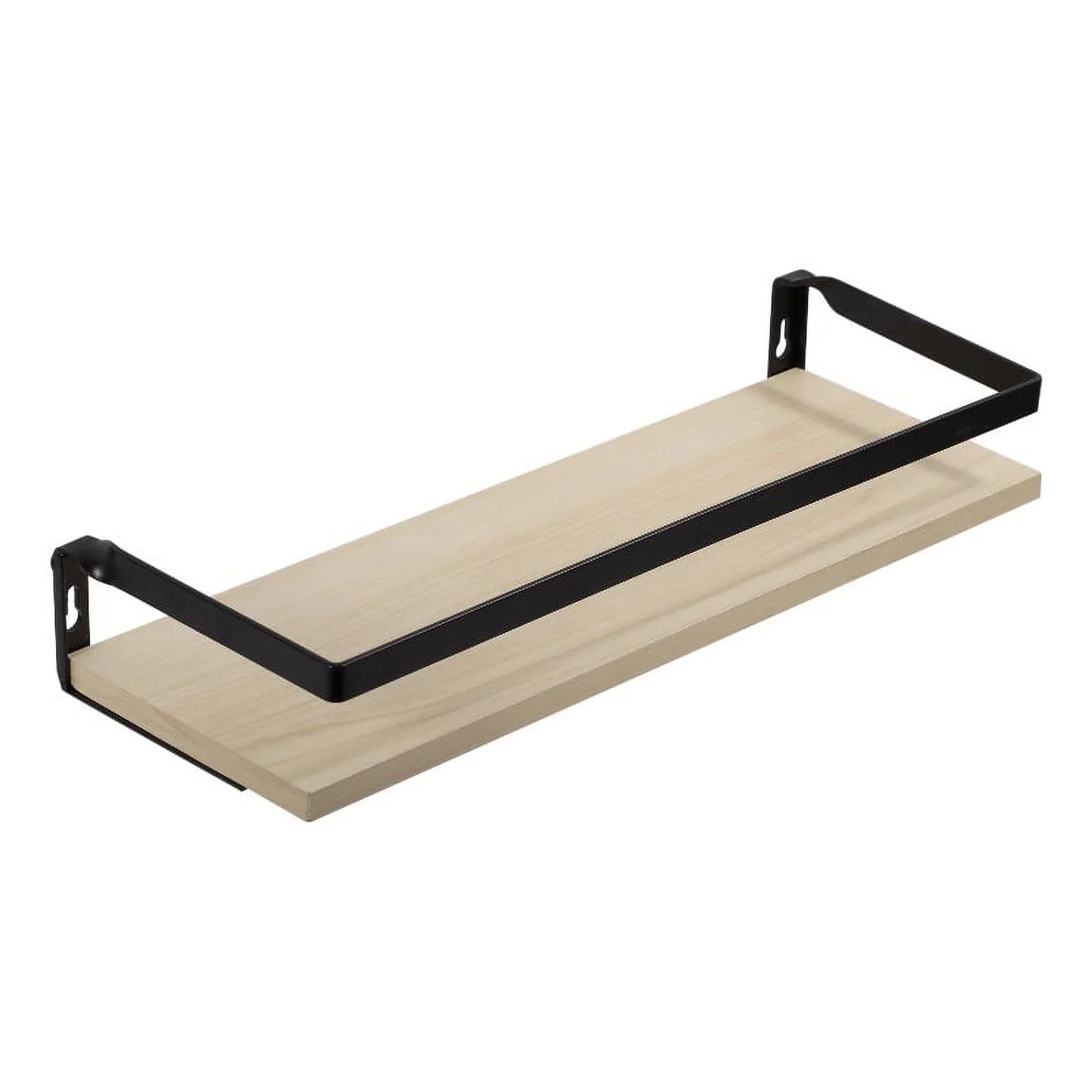 Kiera Grace Kells Beige Oak Floating Storage Wall Shelf with Metal Bracket