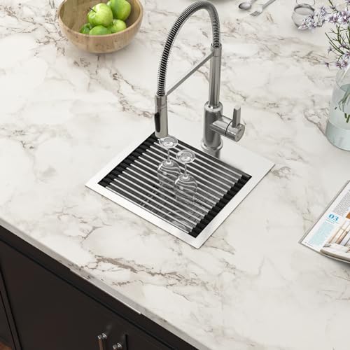 25 Inch Utility Laundry Sink Drop In 16 Gauge Stainless Steel Single Bowl Laundry Room Sink Laundry & Utility Room Kitchen Sinks 25