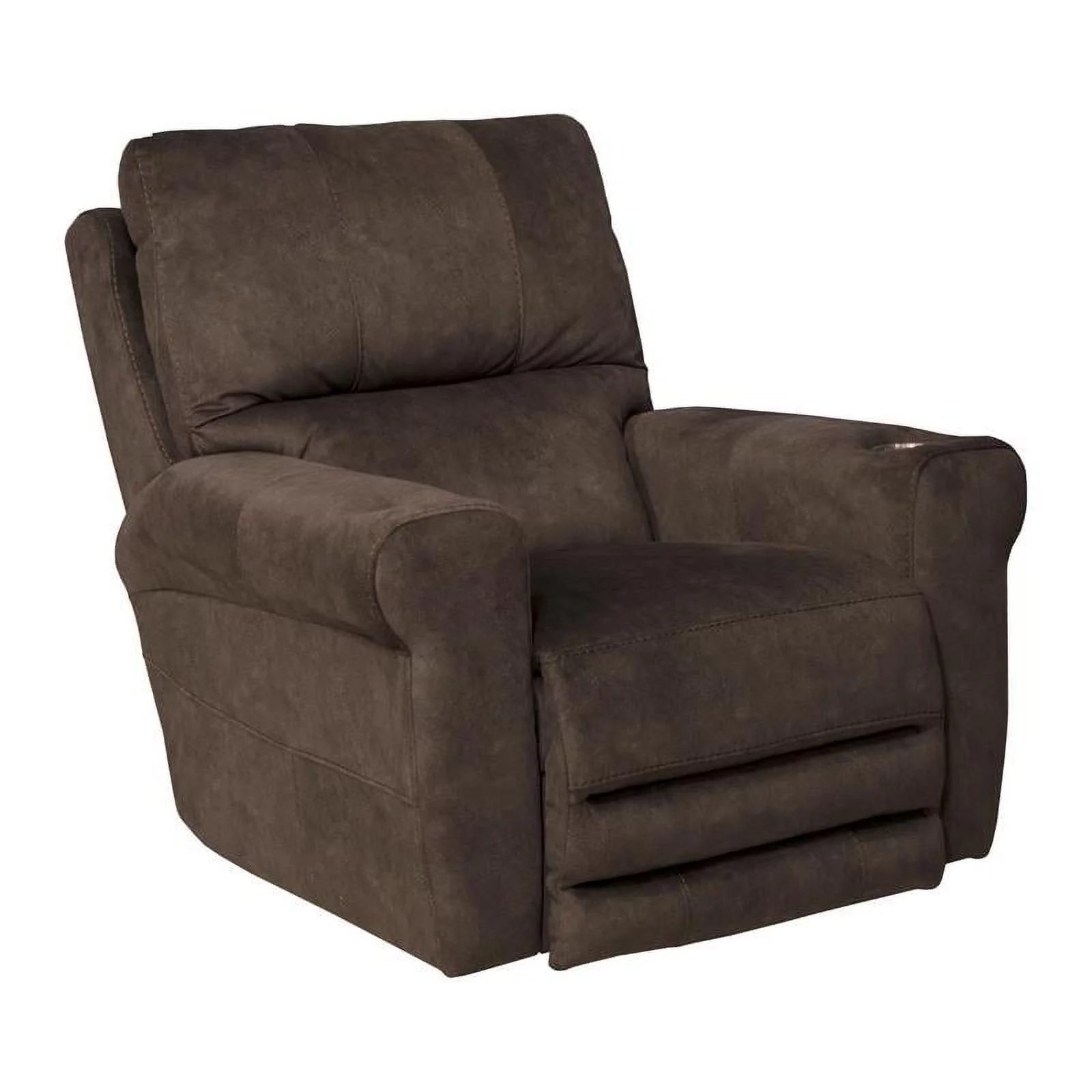 Owen Voice Controled Power Headrest & Lumbar Recliner in Chocolate Fabric