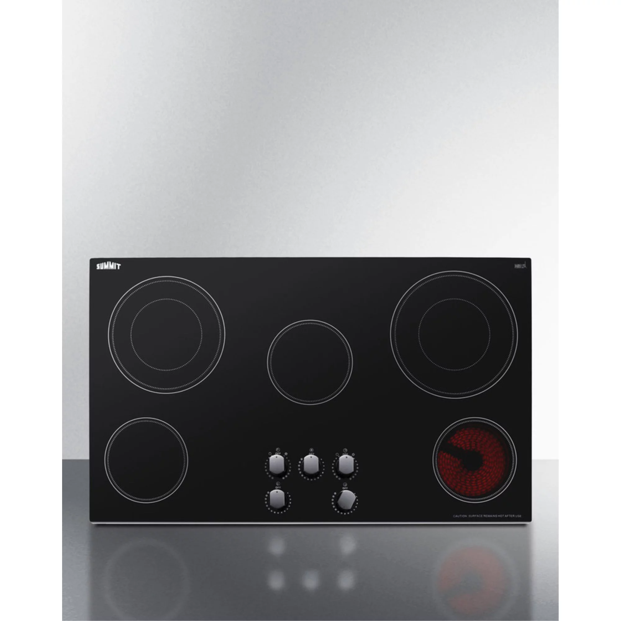 Summit Appliance CR5B36MB 36 in. 208-240V 5-Burner Radiant Cooktop, Black