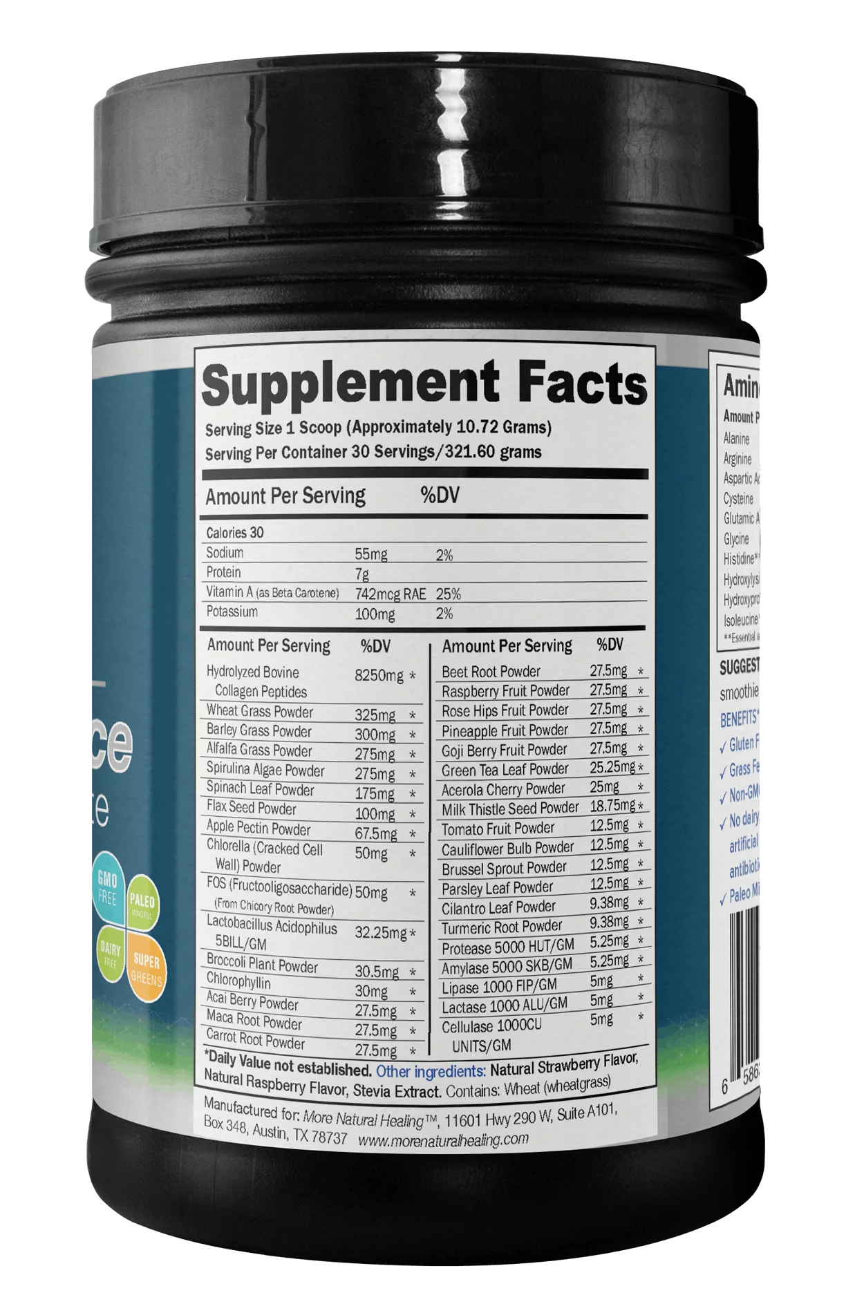 More Natural Healing Green Science + Collagen Complete Fat Burning Anti-Aging Green Powder Drink