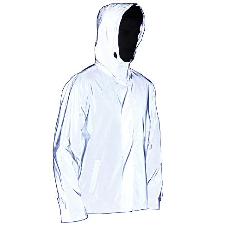 LZLRUN Mens Fully Reflective Jacket Outdoor Windbreaker Running Cycling Coat