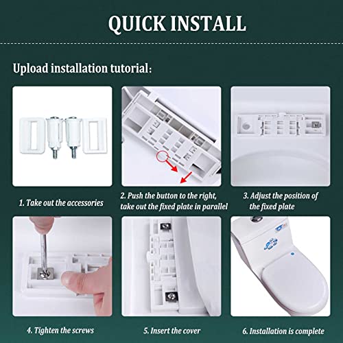 Soft Close Toilet Seat, Toilet seat, Square Toilet Seats White Toilet Seat, Top Fix Toilet Seat with Adjustable Hinges, Square Toilet Seat 355×460mm