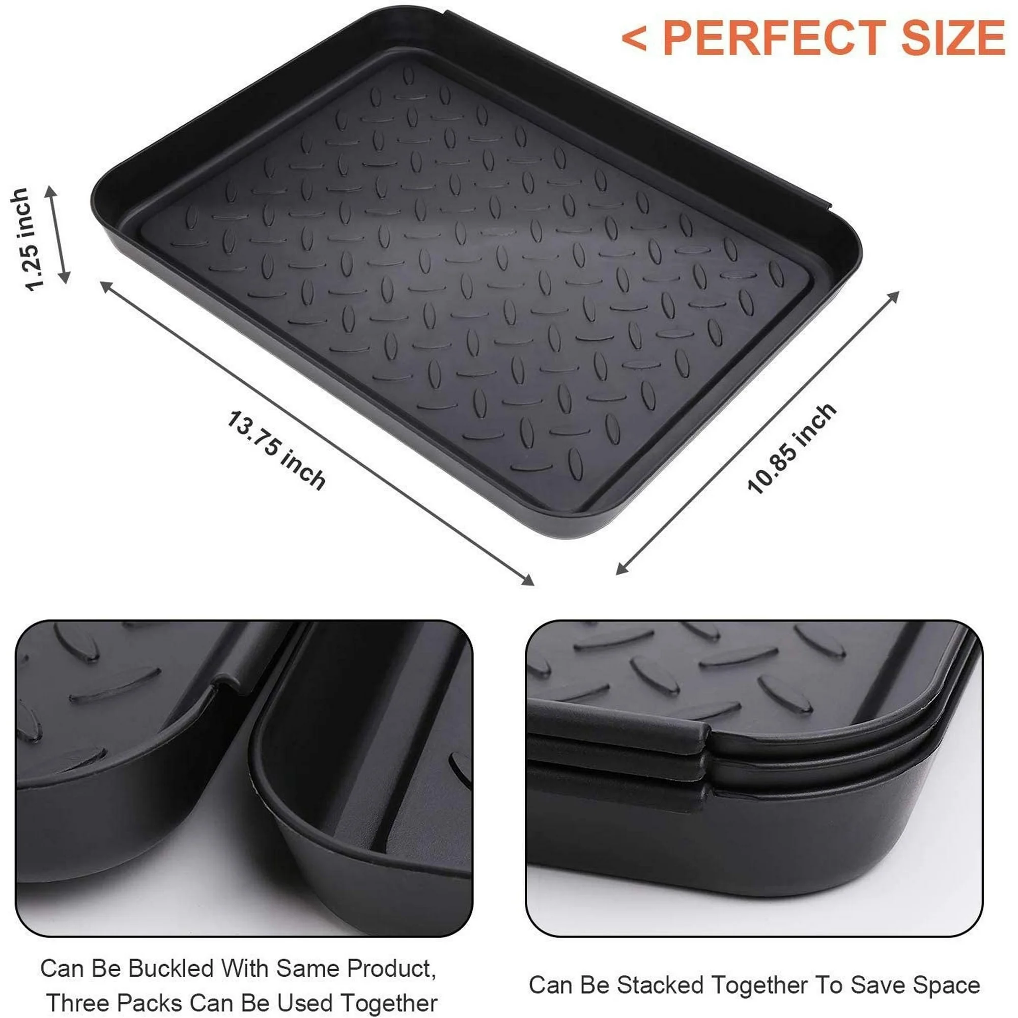 3PCS Duty Shoe Mat Trays,Storage ,Dog Bowl or Bowl Mats Trap to Floor 13.7X10.8 Inch