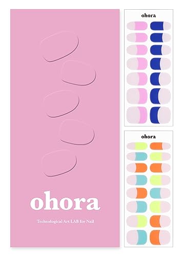 ohora Semi Cured Gel Nail Strips (N Sylph) - White, French, Works with Any UV/LED Lamps, Salon-Quality, Long Lasting, Easy to Apply & Remove - Includes 2 Prep Pads, Nail File & Wooden Stick