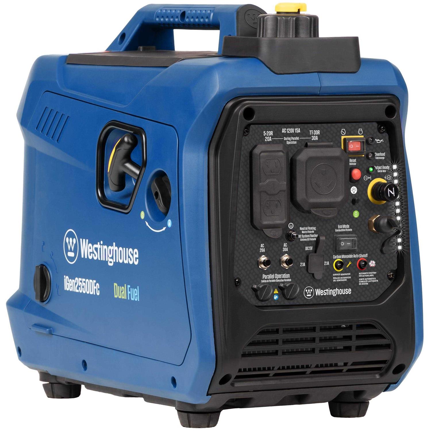 Westinghouse 2550 Watt Dual Fuel Portable Inverter Generator IGEN2550DFC - Shop Hardware Tools Online Store