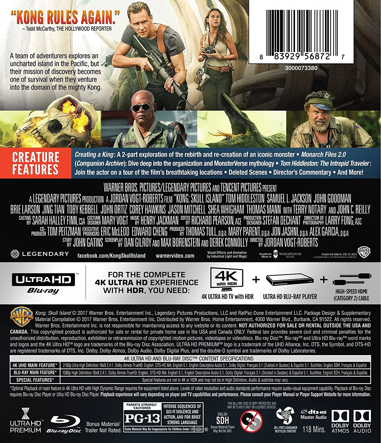 Kong: Skull Island [New 4K UHD Blu-ray] With Blu-Ray, 4K Mastering, UV/HD Digital