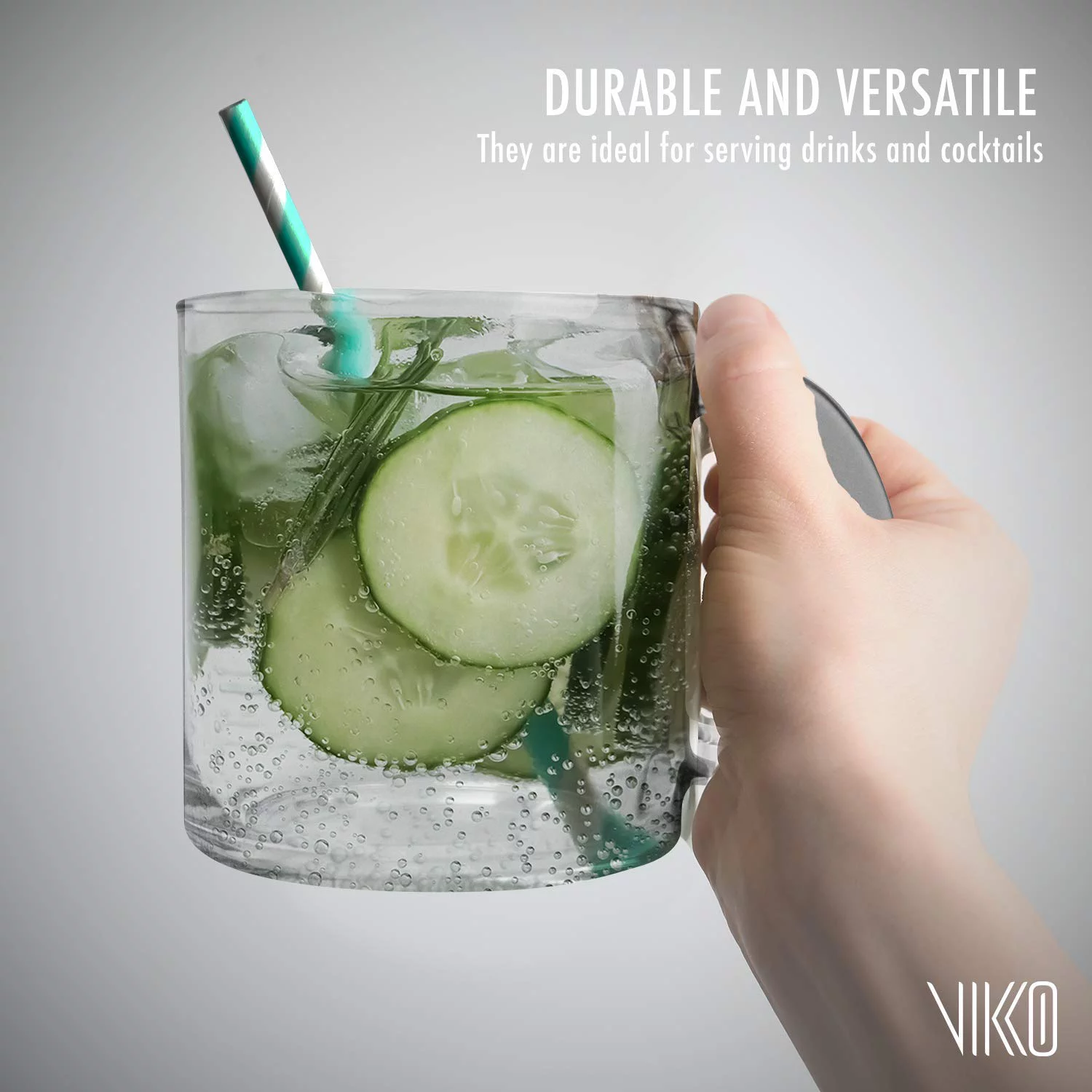 Madison 10.75 Ounce Glass Coffee Mugs, Thick and Durable, For Coffee, Tea, Cider, etc., Microwave and Dishwasher Safe, Set of 12 Clear Glass Mugs, 3.4” Diameter x 3.8” Tall