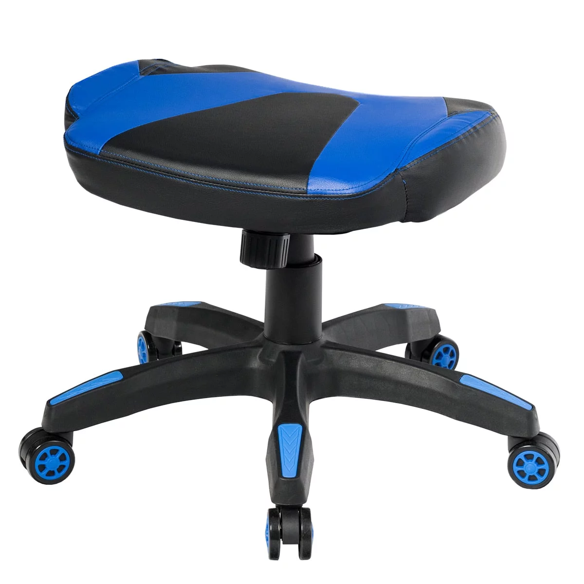 Blue Multi-Use Gaming Ottoman Footstool Chair Footrest Swivel Height Adjustable