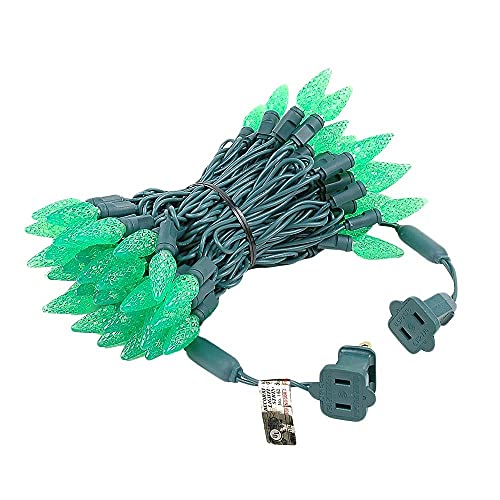 Novelty Lights 24 Feet 70 LED True Twinkle Purple/Lime Green Outdoor Halloween String, 100% Twinkle C6 Strawberry LED Lights on Black Wire, Commercial Grade UL Listed, Connectable End to End