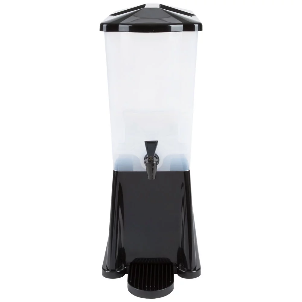 Tablecraft 353Dp Slimline 3 Gallon Black Beverage / Juice Dispenser