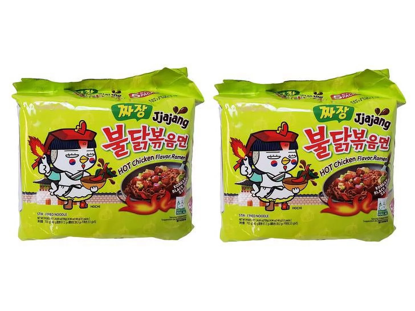 Samyang Spicy Black Bean Roasted Chicken Ramen, 4.9 oz (Pack of 10)