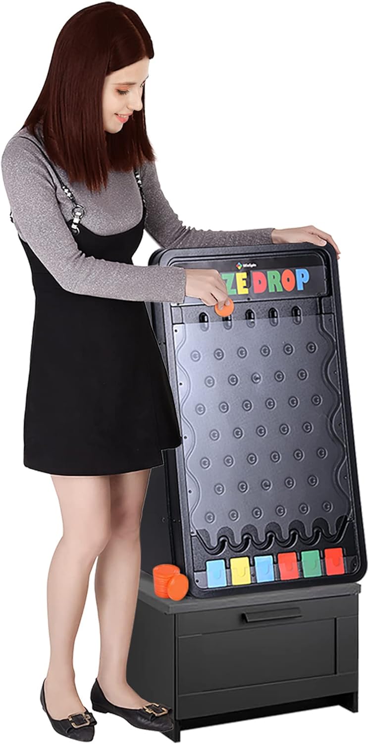 WinSpin 30 Prize Drop Plinko Board Disk Drop Game Customizable 6 Slots with 10 Pucks for Carnival Tradeshow Party