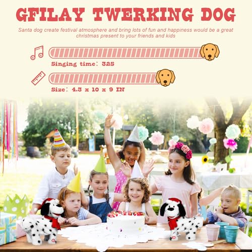 Shaking Santa Dog Toy, Singing and Dancing Plush Puppy, Animated Christmas Plush Toy, Funny Interactive Santa Claus Dog Figure, White Elephant Gift for Kids and Families, Holiday Holiday Decor