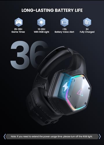 EKSA E1000 Gaming Headset, Computer Headphones with Noise Canceling Mic & RGB Light, 7.1 Surround Sound, Compatible with PC, PS4 PS5 Console, Laptop (Blue)