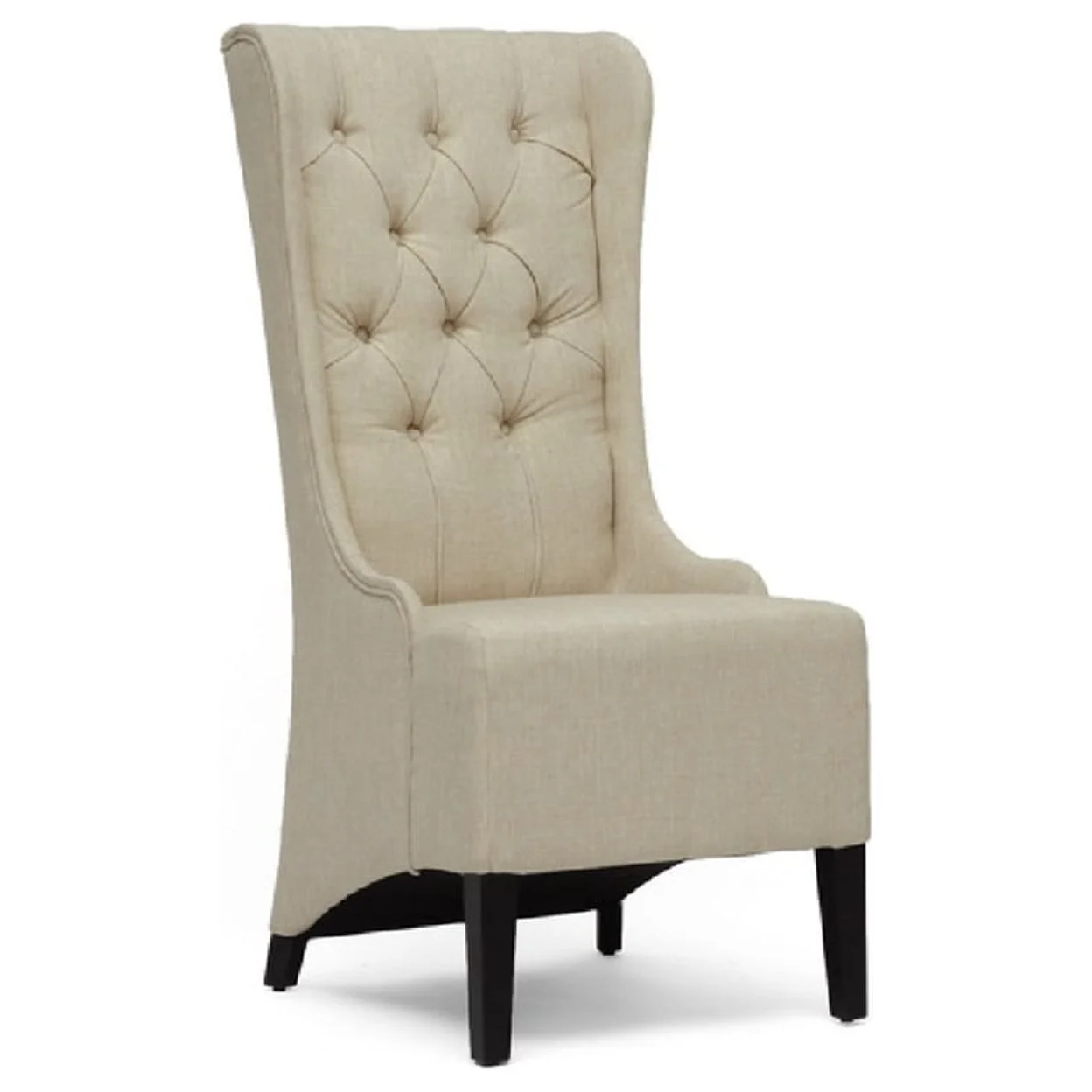 Baxton Studio Vincent Beige Linen Modern Accent Chair