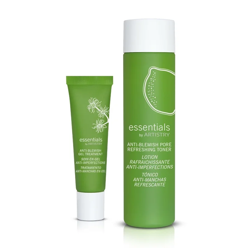 AMWAY Essentials by Artistry  Anti-Blemish Pore Refreshing Toner 200 ml  &  Artistry Gel for Acne Prone Skin Essentials 30 Ml  SET