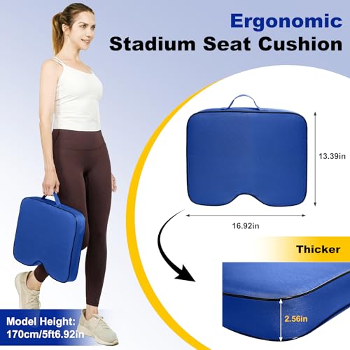 2 Pcs Stadium Seat Cushions - Outdoor Seat Cushions for Bleachers Fashion & Portable Stadium Cushions with Decorative Strips Water-Repellent Stadium Seats for Outdoor Sports Events