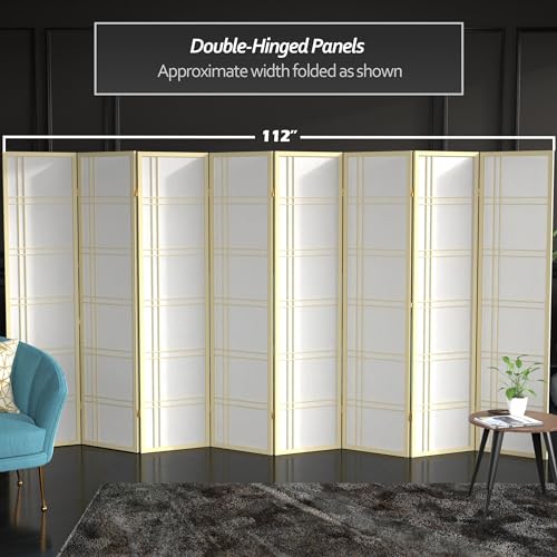 Red Lantern 6 ft. Tall Double Cross Shoji Screen-Grey-3 Panels Room Divider