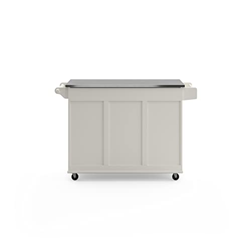 homestyles Mobile Kitchen Island Cart with Stainless Steel Top, Sage Green
