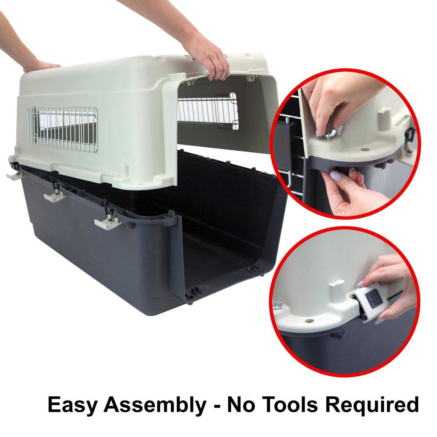 Sport Pet SportPet Designs Plastic Kennels Rolling Plastic Wire Door Travel Dog Crate - Pet Supplies online store