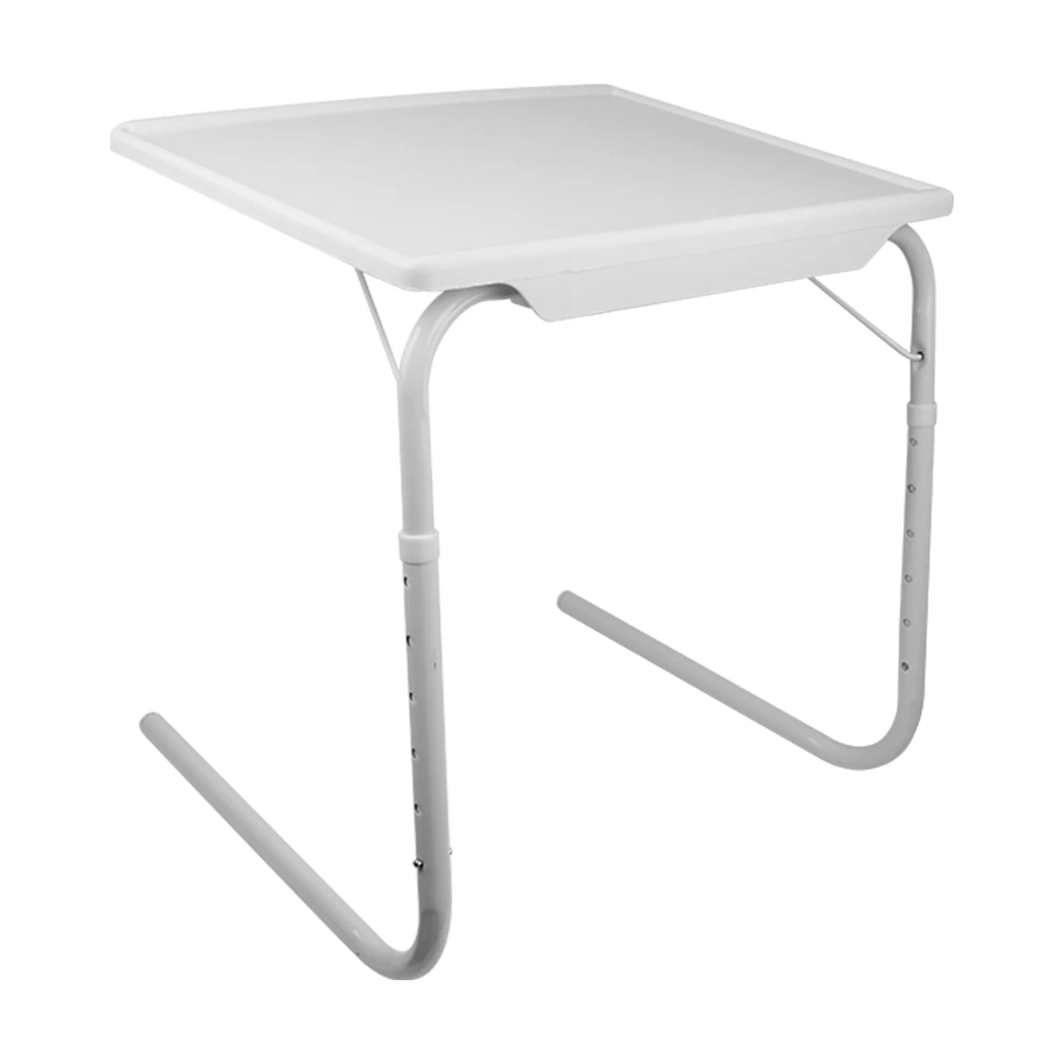 White Folding Snack TV Tray Table, iMounTEK TV Laptop Table- Adjustable Height & Angle Tray, 20