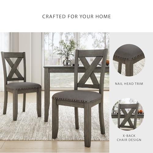 Signature Design by Ashley Caitbrook Rustic 7 Piece Dining Set, Include Table and 6 Chairs, Gray