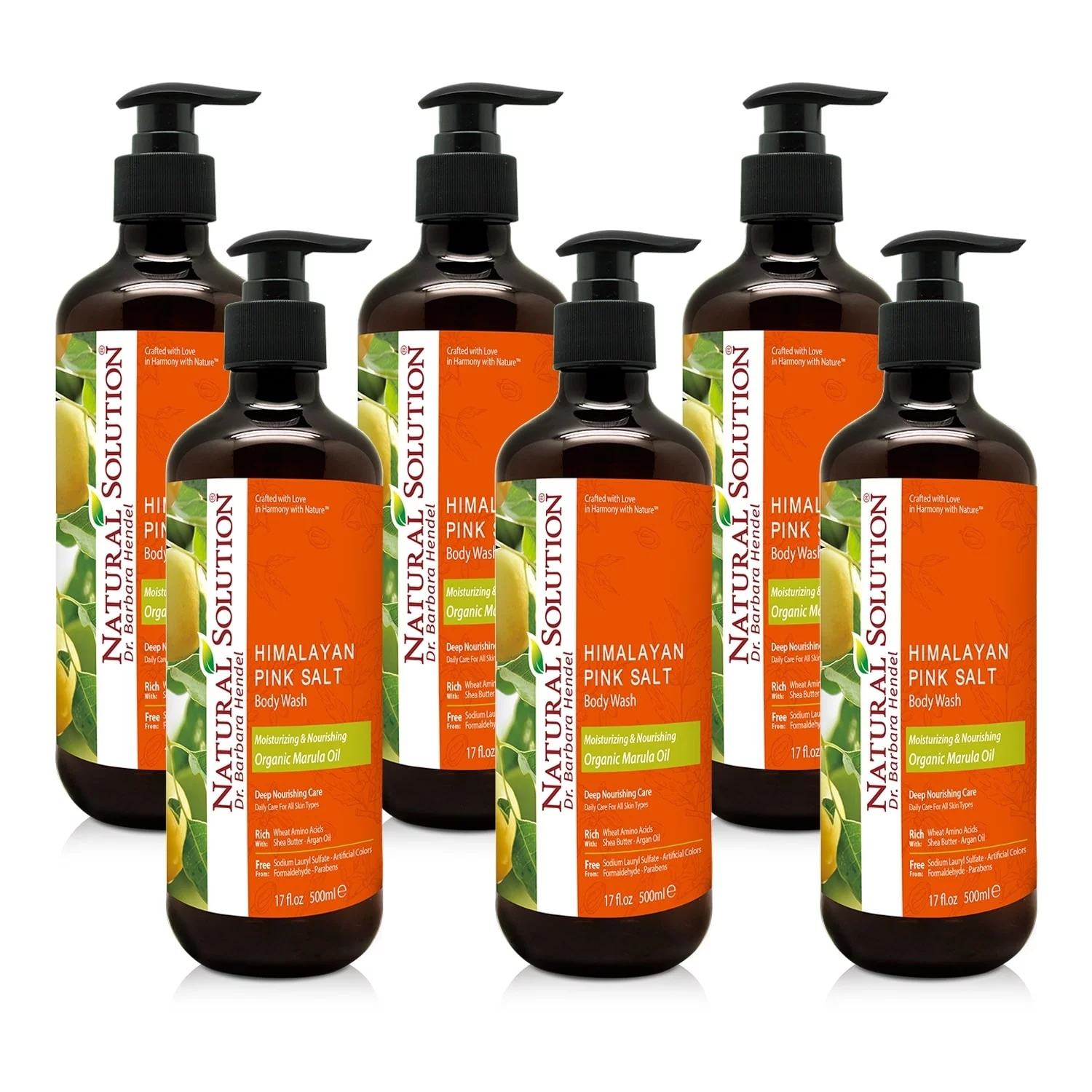 Natural Solution Body Wash, Exfoliating Body Wash for Women, Pack of 6