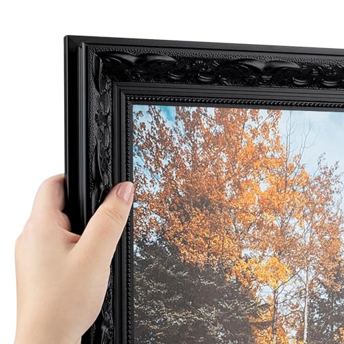 ArtToFrames 10x10 Inch Black Picture Frame, This 2.69 Inch Custom Poster Frame is Majestic Black - Comes with Regular Glass and Corrugated Backing (WOM5120-10x10)