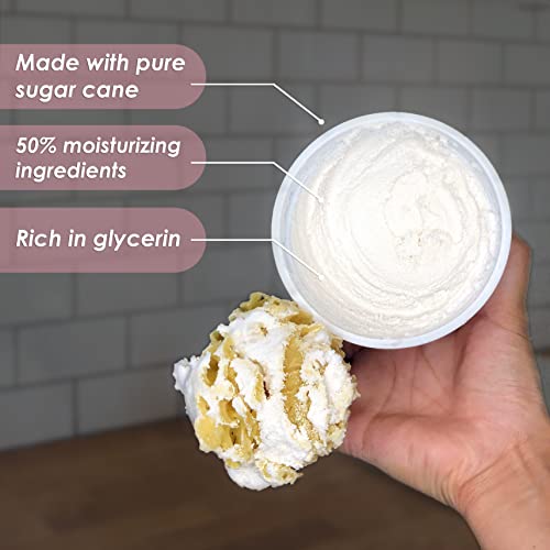 Primal Elements Sugar Scrub, Exfoliating Sugar Whip, Face and Body Cleanser, Moisturizer, Gingerbread, 10 oz Package