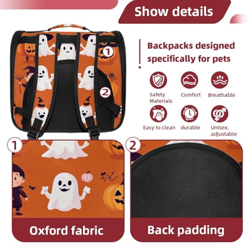 Monsters Halloween Pet Travel Carrier Soft Sided Portable Bag for Cats, Small Dogs, Kittens or Puppies