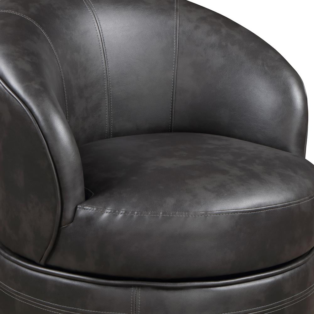 Sophia Swivel Accent Chair in Gray Faux Leather